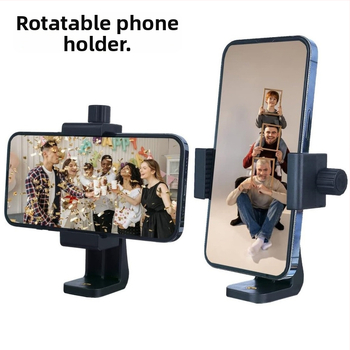 Tālruņa līdzsvara turētājs ar 360° rotējošu klipu iekšējai un ārējai fotografēšanai — bez Bluetooth, bez attālināšanas, apstiprināta privātā zīmola