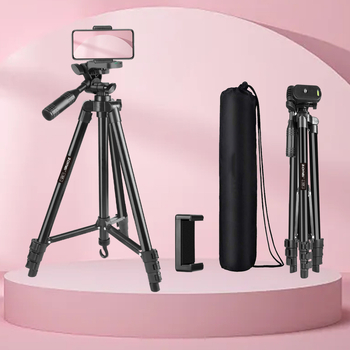 ZoMei Q130 Tripod pre živé vysielanie pre mobilný telefón, Bluetooth selfie držiak, Zliatinová konštrukcia, 4 sekcie, Prenosný