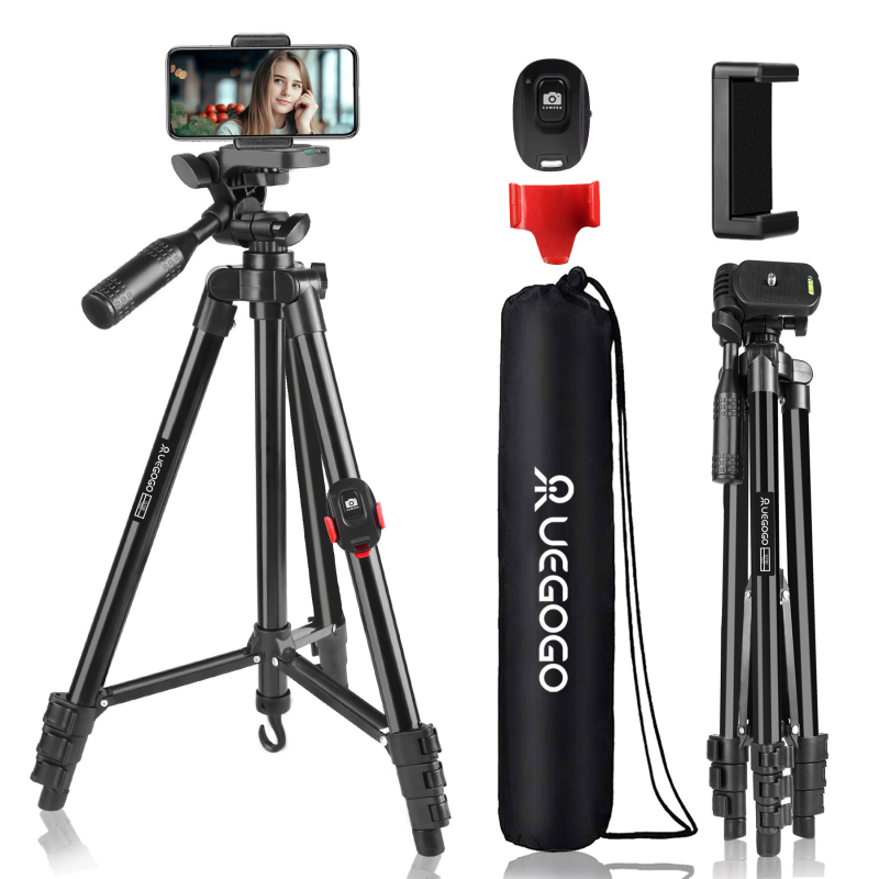 ZoMei Q130 Tripod pre živé vysielanie pre mobilný telefón, Bluetooth selfie držiak, Zliatinová konštrukcia, 4 sekcie, Prenosný