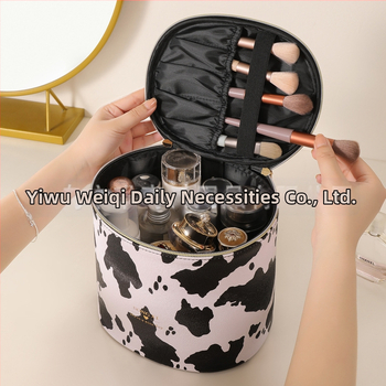 Κοσμητική τσάντα κυλινδρική, χειρός, PU, μοντέλο 1242, πολυλειτουργική