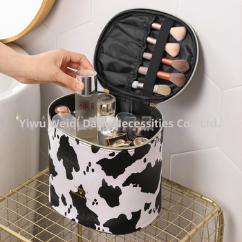 Κοσμητική τσάντα κυλινδρική, χειρός, PU, μοντέλο 1242, πολυλειτουργική