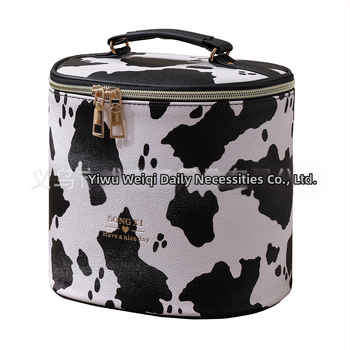 Κοσμητική τσάντα κυλινδρική, χειρός, PU, μοντέλο 1242, πολυλειτουργική