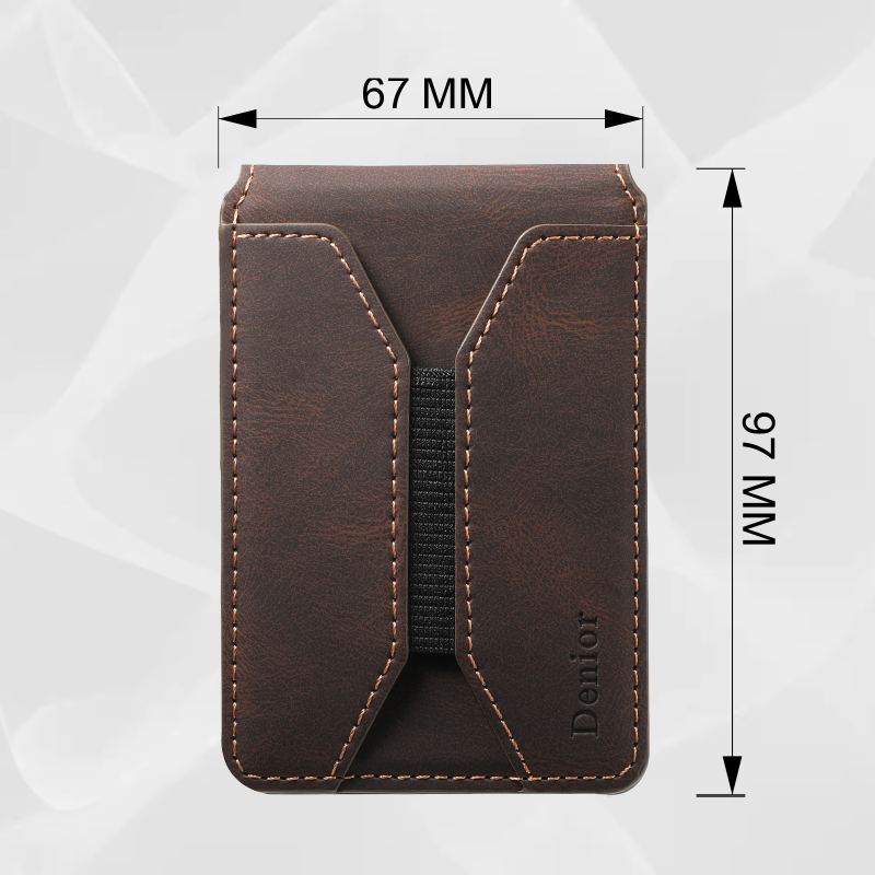 Denior държач за карти със скоба и MagSafe, изкуствена кожа, ръчна изработка, ретро стил