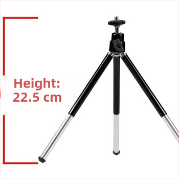 Mini asztali telefonhoz tervezett tripod, 2-szekciós teleszkópos – alumínium-plasztikából készített; kompatibil 45–85 mm-es telefonokhoz; magasság 11–22 cm; maximális teher 1
