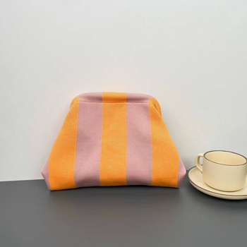 Női kötött kézitáska – poliészter, városi egyszerű stílus, 3D formájú táska, Velcro-zárás, telefontartó zseb