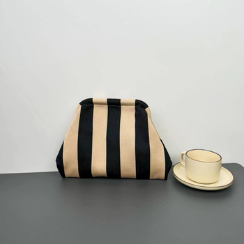 Női kötött kézitáska – poliészter, városi egyszerű stílus, 3D formájú táska, Velcro-zárás, telefontartó zseb