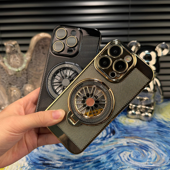 Izturīgs telefona korpuss ar rotējošu giros turētāju, elektroplēšana, elpojošs siltuma izkliedes režģis, izturīgs pret kritieniem iPhone 14 Pro Max