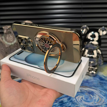 Izturīgs telefona korpuss ar rotējošu giros turētāju, elektroplēšana, elpojošs siltuma izkliedes režģis, izturīgs pret kritieniem iPhone 14 Pro Max