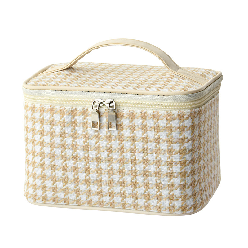 Sminktáska csíkos mintával, gyapjú anyagból, friss és édes stílus (lélegző, tárolásra kész)