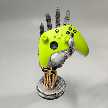 Suport de birou din rășină, în stil cyberpunk, pentru controllere Xbox și Switch, design modern minimalist