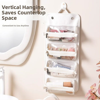 4-σε-1 PU τσάντα καλλυντικών, τσάντα χειρός, πολυλειτουργικός οργανωτής για ταξίδια και αποθήκευση μακιγιάζ