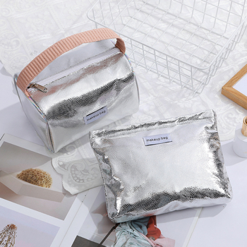 Geantă de cosmetică cu capacitate mare, PU piele, căptușeală din poliester, destinat femeilor, primăvara 2024