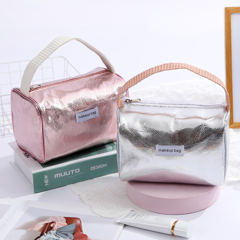 Geantă de cosmetică cu capacitate mare, PU piele, căptușeală din poliester, destinat femeilor, primăvara 2024