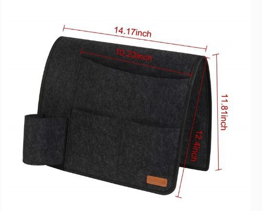 Чанта за съхранение до леглото - прост и модерен стил, нетъкан текстил, стенно монтиране, подходяща за CD, списания, канцеларски материали и книги