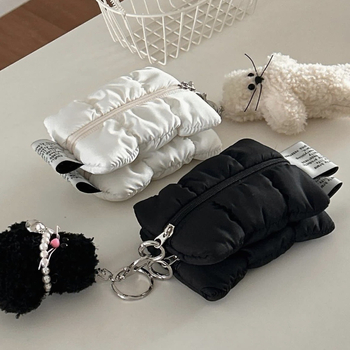 Novčanik za sitne novčiće, poliester, točkasti uzorak i srca, urbano minimalistički stil, unisex