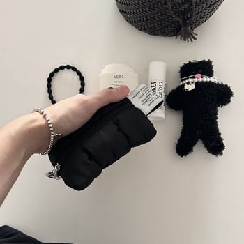 Novčanik za sitne novčiće, poliester, točkasti uzorak i srca, urbano minimalistički stil, unisex