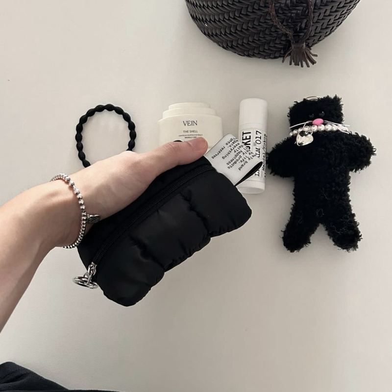 Novčanik za sitne novčiće, poliester, točkasti uzorak i srca, urbano minimalistički stil, unisex