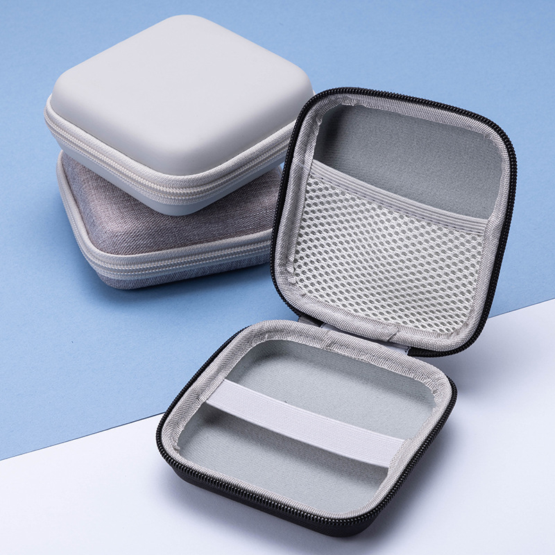 Caseră EVA pătrată pentru SSD, cabluri, încărcătoare și căști; Material EVA compozit, modelul 05, presare la cald + cusut; capacitate de susținere până la 600 g