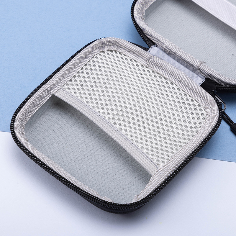 Caseră EVA pătrată pentru SSD, cabluri, încărcătoare și căști; Material EVA compozit, modelul 05, presare la cald + cusut; capacitate de susținere până la 600 g