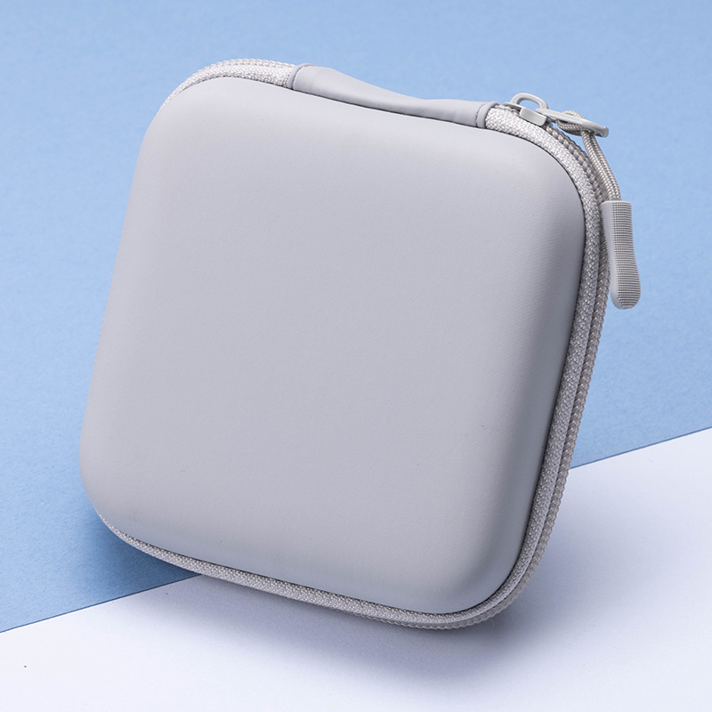 Caseră EVA pătrată pentru SSD, cabluri, încărcătoare și căști; Material EVA compozit, modelul 05, presare la cald + cusut; capacitate de susținere până la 600 g