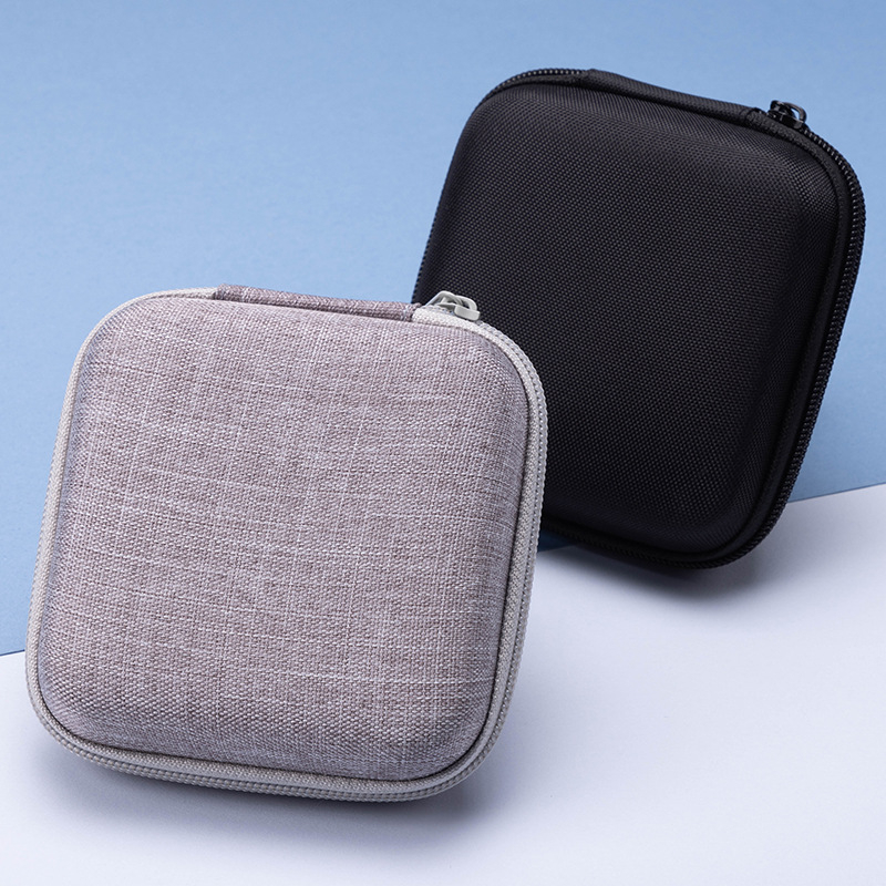 Caseră EVA pătrată pentru SSD, cabluri, încărcătoare și căști; Material EVA compozit, modelul 05, presare la cald + cusut; capacitate de susținere până la 600 g