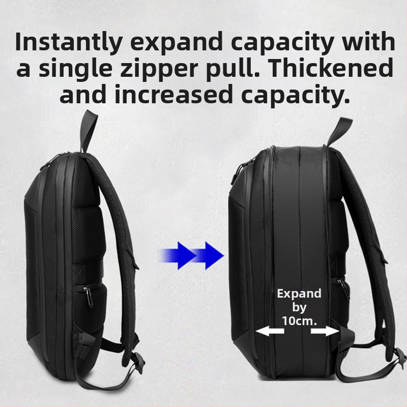 Leastat тънка раница за лаптоп за бизнес пътуване – 20-35L, Oxford плат, водоиздръжлива, износоустойчива, разширяема