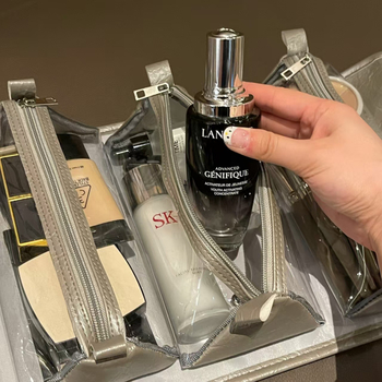 Τσαντάκι καλλυντικών με μεγάλη χωρητικότητα, αδιάβροχο, αναδιπλούμενος σχεδιασμός και αποσπώμενο διαχωριστικό, PU υλικό για ταξίδια