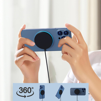 Magnētiska bezvadu uzlādes paliktnis, 15W PD ātrā uzlāde, 1.66A izeja, CE RoHS