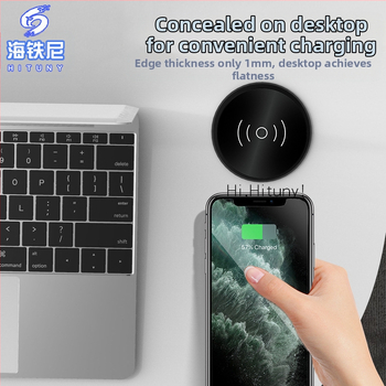 Stolē ievietots bezvadu uzlādes lādētājs ar slēgtu dizainu viesnīcas naktsgaldiņiem, 15W ātrā uzlāde, QC3.0, 9V/1.66A, alumīnija sakausējuma korpuss + akrila pārsegs
