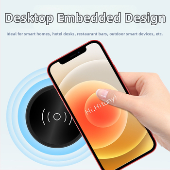 Stolē ievietots bezvadu uzlādes lādētājs ar slēgtu dizainu viesnīcas naktsgaldiņiem, 15W ātrā uzlāde, QC3.0, 9V/1.66A, alumīnija sakausējuma korpuss + akrila pārsegs