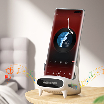 Bezvadu mobilo tālruņa uzlāde ar magnētisku statīvu uz galda, 3-in-1 uzlādes pamats, Android saderīgs, Qi 15W