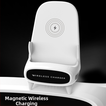 Bezvadu mobilo tālruņa uzlāde ar magnētisku statīvu uz galda, 3-in-1 uzlādes pamats, Android saderīgs, Qi 15W