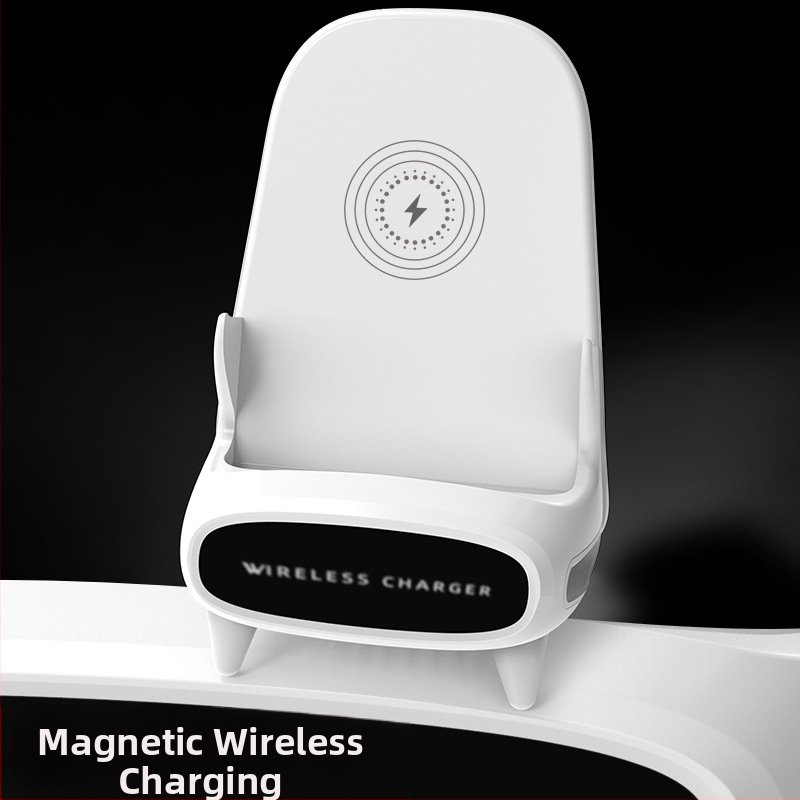 Безжично зарядно за мобилен телефон с магнитна стойка за бюро, 3-в-1 база за зареждане, Android съвместим, 15W Qi