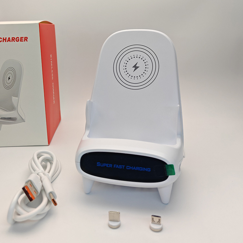 Bezvadu mobilo tālruņa uzlāde ar magnētisku statīvu uz galda, 3-in-1 uzlādes pamats, Android saderīgs, Qi 15W