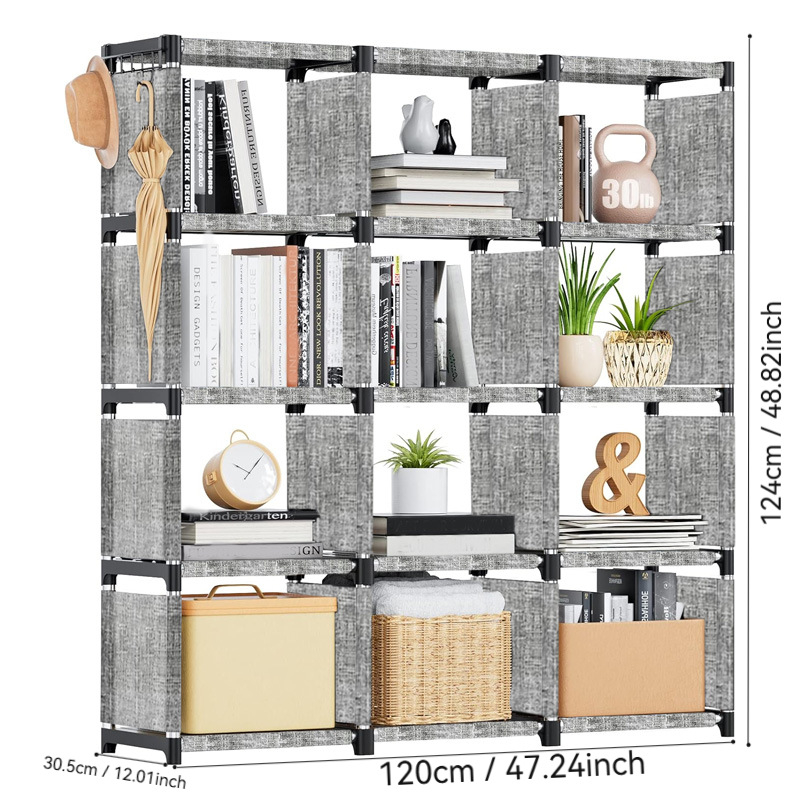 Полица за книги - железна конструкция, модерен минималистичен стил, OEM лого, финално покритие от нетъкан текстил, нерегулируема преграда