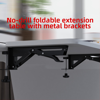 Επέκταση γραφείου με υποβράχιο - πτυσσόμενο, χωρίς διάτρηση, 6 στρώσεις από χάλυβα άνθρακα, εγκατάσταση πάνω στο γραφείο, πολλαπλών χρήσεων