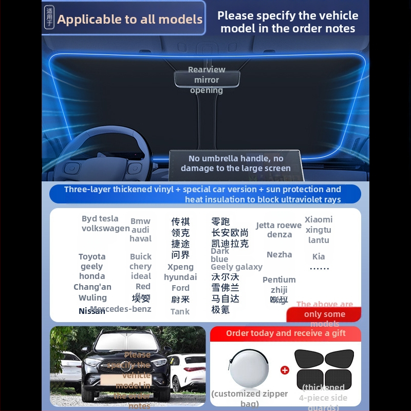 Mairichi automobilio priekinio stiklo saulės skydelis – aliuminio folija, šilumos izoliacija, diegimas kortelės tipo, suderinamas su Peugeot 308/408/508/307/4008