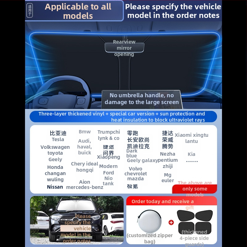 Mairichi automobilio priekinio stiklo saulės skydelis – aliuminio folija, šilumos izoliacija, diegimas kortelės tipo, suderinamas su Peugeot 308/408/508/307/4008