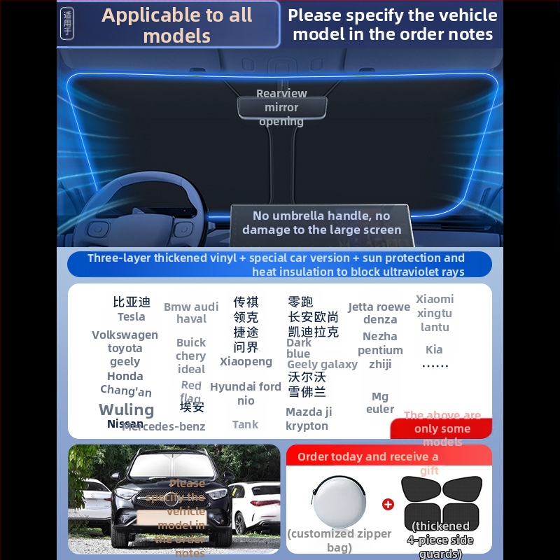 Mairichi automobilio priekinio stiklo saulės skydelis – aliuminio folija, šilumos izoliacija, diegimas kortelės tipo, suderinamas su Peugeot 308/408/508/307/4008