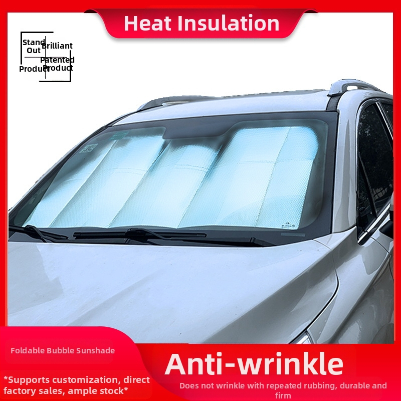 Automobilio saulės skydelis sulankstomas su burbuliniu dizainu, DIY pritaikomas, aliuminio folijos šilumos izoliacijai, priekinis skydas (320 g)