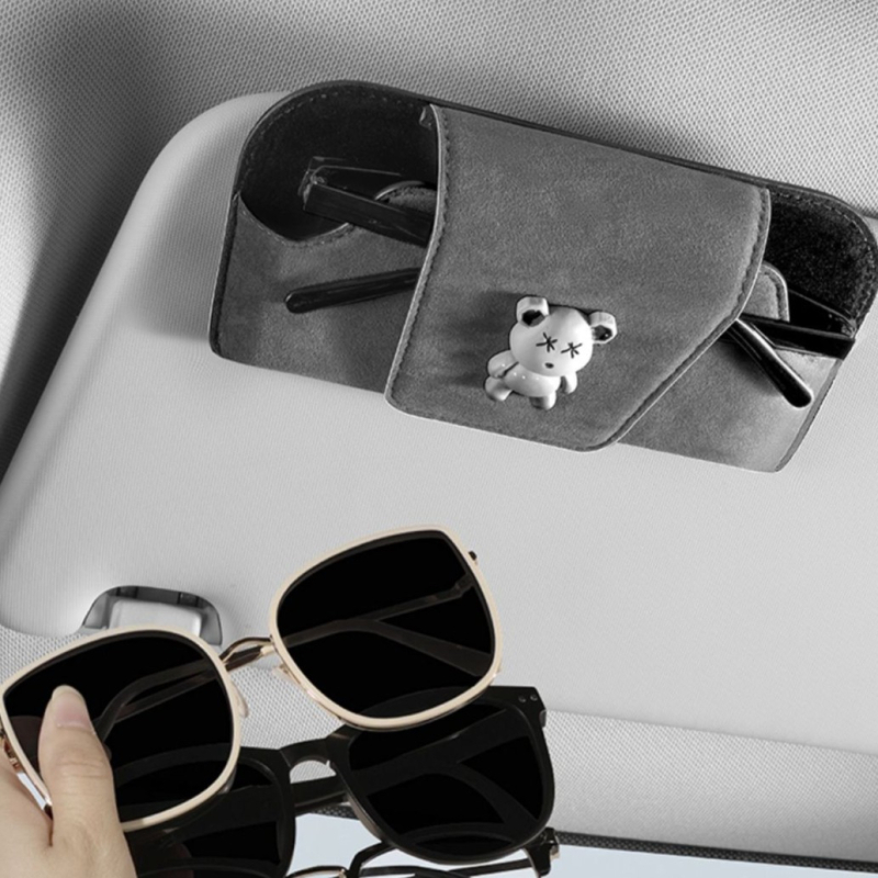 Κλιπ γυαλιών αυτοκινήτου — Καθολική εφαρμογή, Υλικά: συνθετική ρητίνη και πραγματικό δέρμα, Προσαρμοστικό, Διάρκεια ζωής 10 ετών