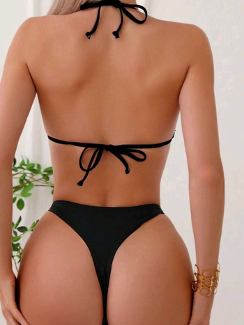 Bikini maudymosi kostiumėlis - su užpildytomis krūtimis, vienos spalvos, greitai džiūstantis audinys, nailonas/spandeksas 80/20