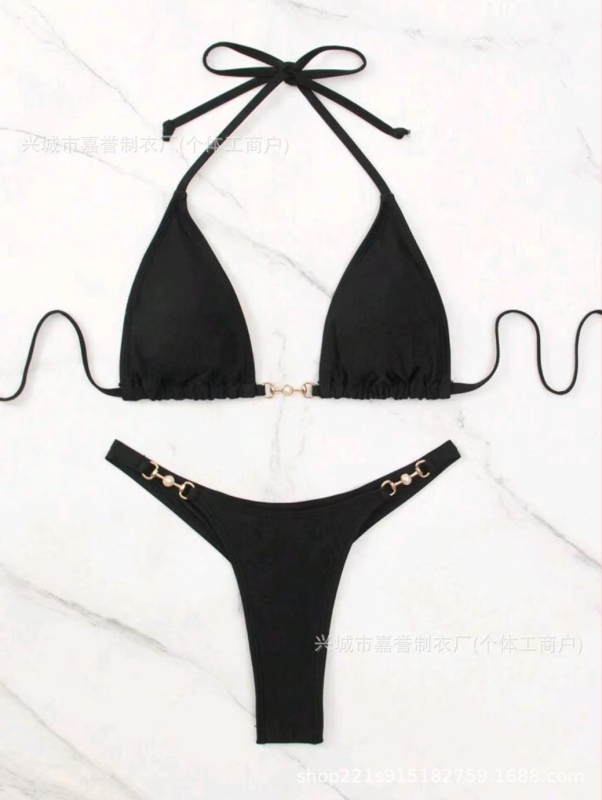 Bikini maudymosi kostiumėlis - su užpildytomis krūtimis, vienos spalvos, greitai džiūstantis audinys, nailonas/spandeksas 80/20