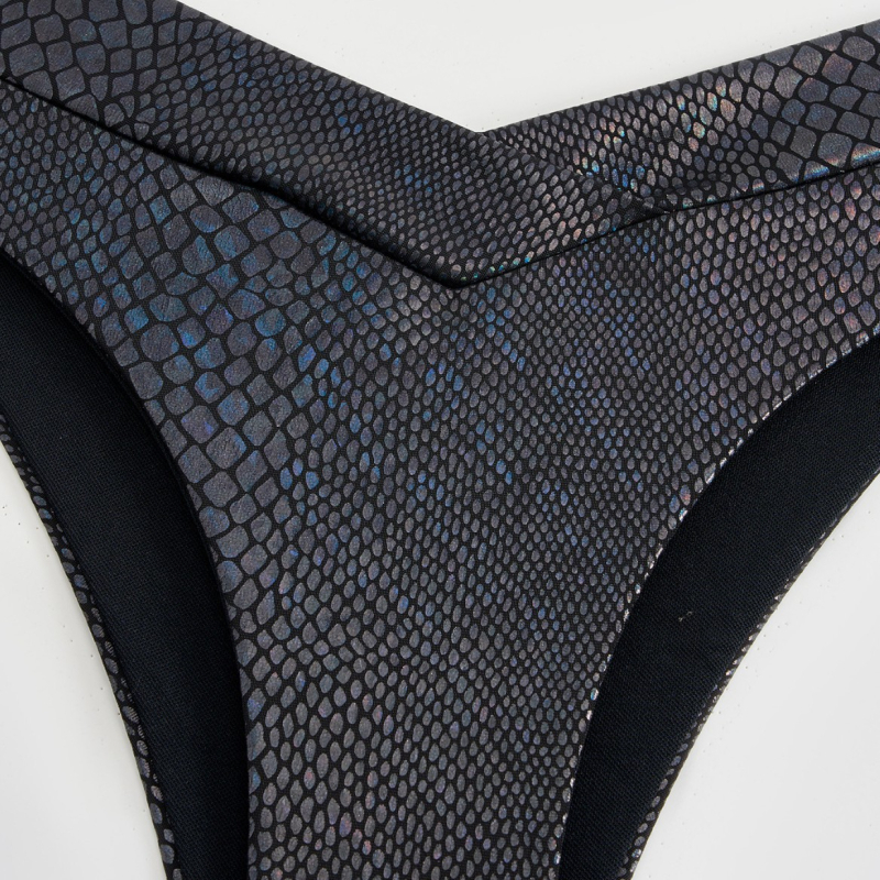 Bikini cu imprimeu șarpe, șnur în față, talie înaltă, set din două părți