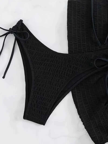 Σετ μαγιό παραλίας τριών τεμαχίων με μαξιλαράκια για το στήθος, υψηλή ελαστικότητα, ύφασμα πολυεστέρα 82% με επένδυση 18%