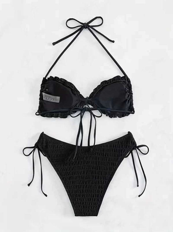 Σετ μαγιό παραλίας τριών τεμαχίων με μαξιλαράκια για το στήθος, υψηλή ελαστικότητα, ύφασμα πολυεστέρα 82% με επένδυση 18%