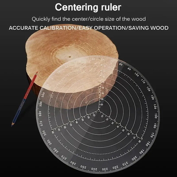 Центриращ детектор за токарски операции — кръгъл акрилен измервателен инструмент за дърво