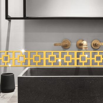 Σετ αυτοκόλλητων τοίχου από ακρυλικό με καθρέφτισμο (4 τεμάχια, αδιάβροχα, διακοσμητικά) για σαλόνι, υπνοδωμάτιο, γραφείο, εστιατόριο