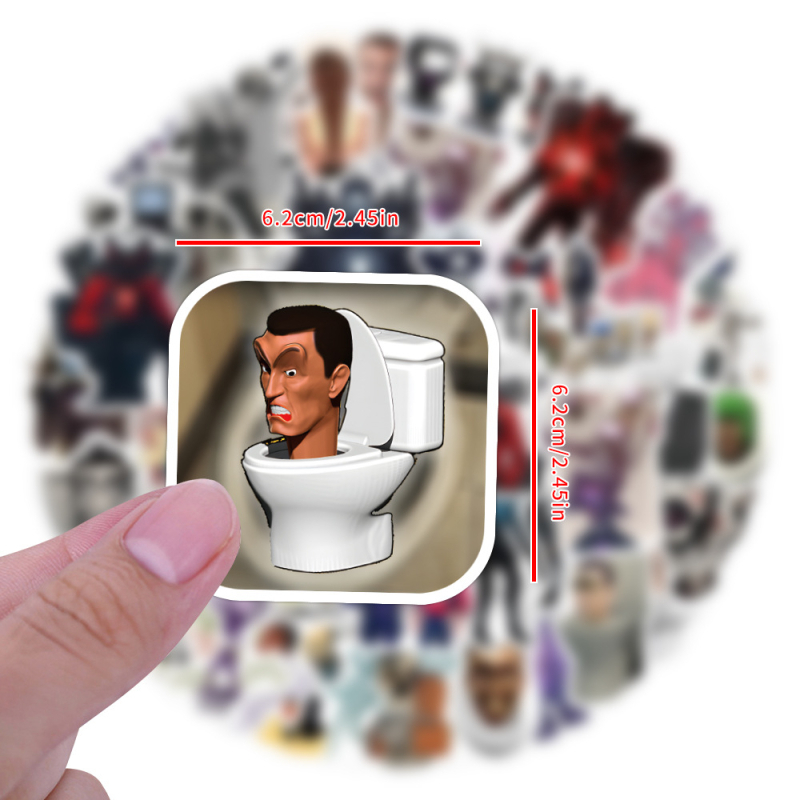 Set naljepnica: 50/100 likova Skibidi Toilet sa Speakermanom, Bosses i Audio Man; vodootporna HD tisak; samoljepljive; nordijski stil.
