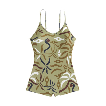 Ολόσωμο μαγιό για γυναίκες — χωρίς τιράντες, ανοιχτή πλάτη, με εκτύπωση, υψηλή μέση, γρήγορο στέγνωμα πολυεστέρα, επένδυση στήθους